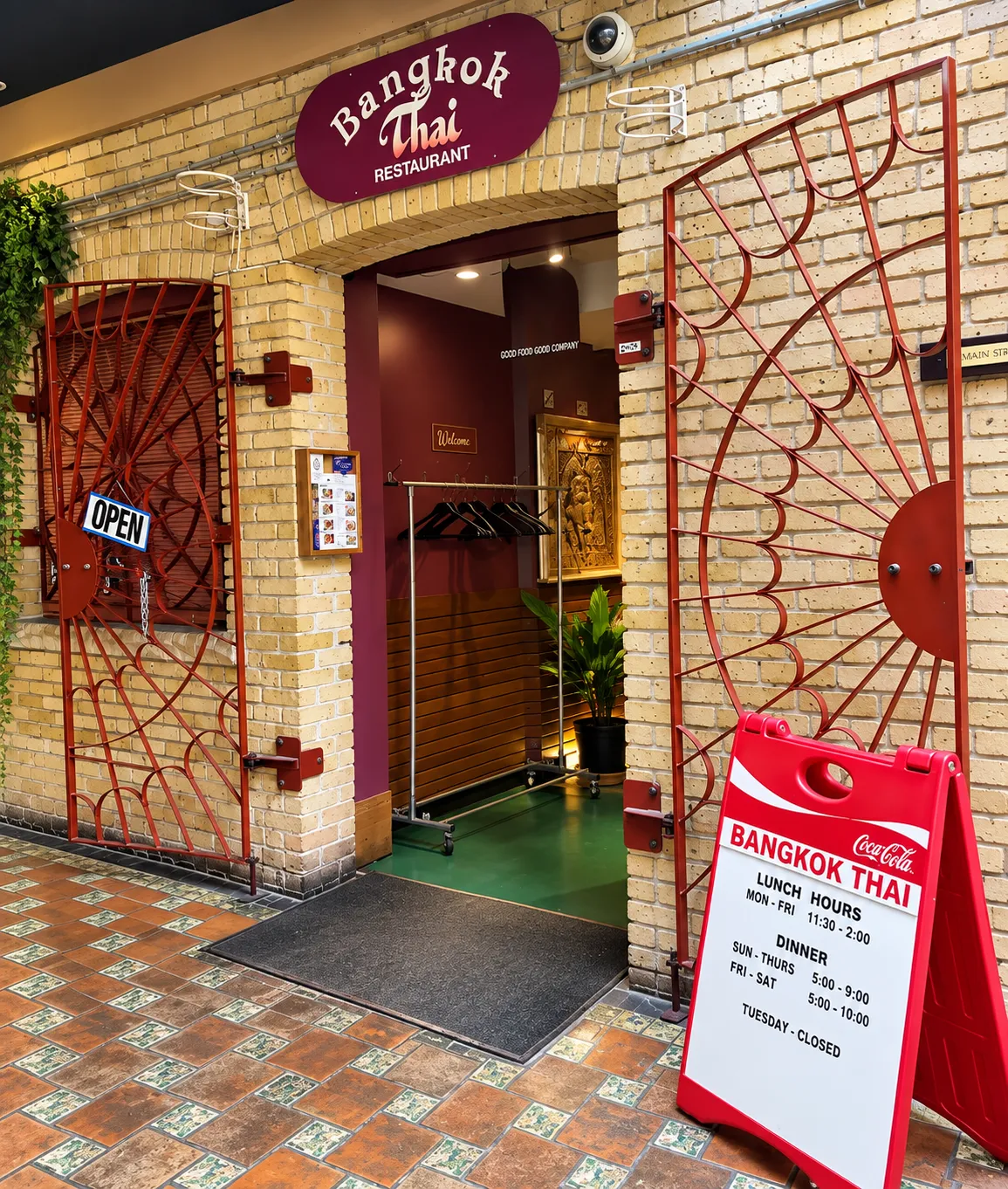 Bangkok Thai Restaurant storefront and entrance in Osborne Village, Winnipeg