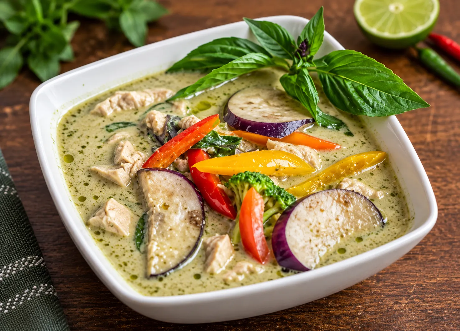 Thai green curry with coconut milk in Winnipeg, MB