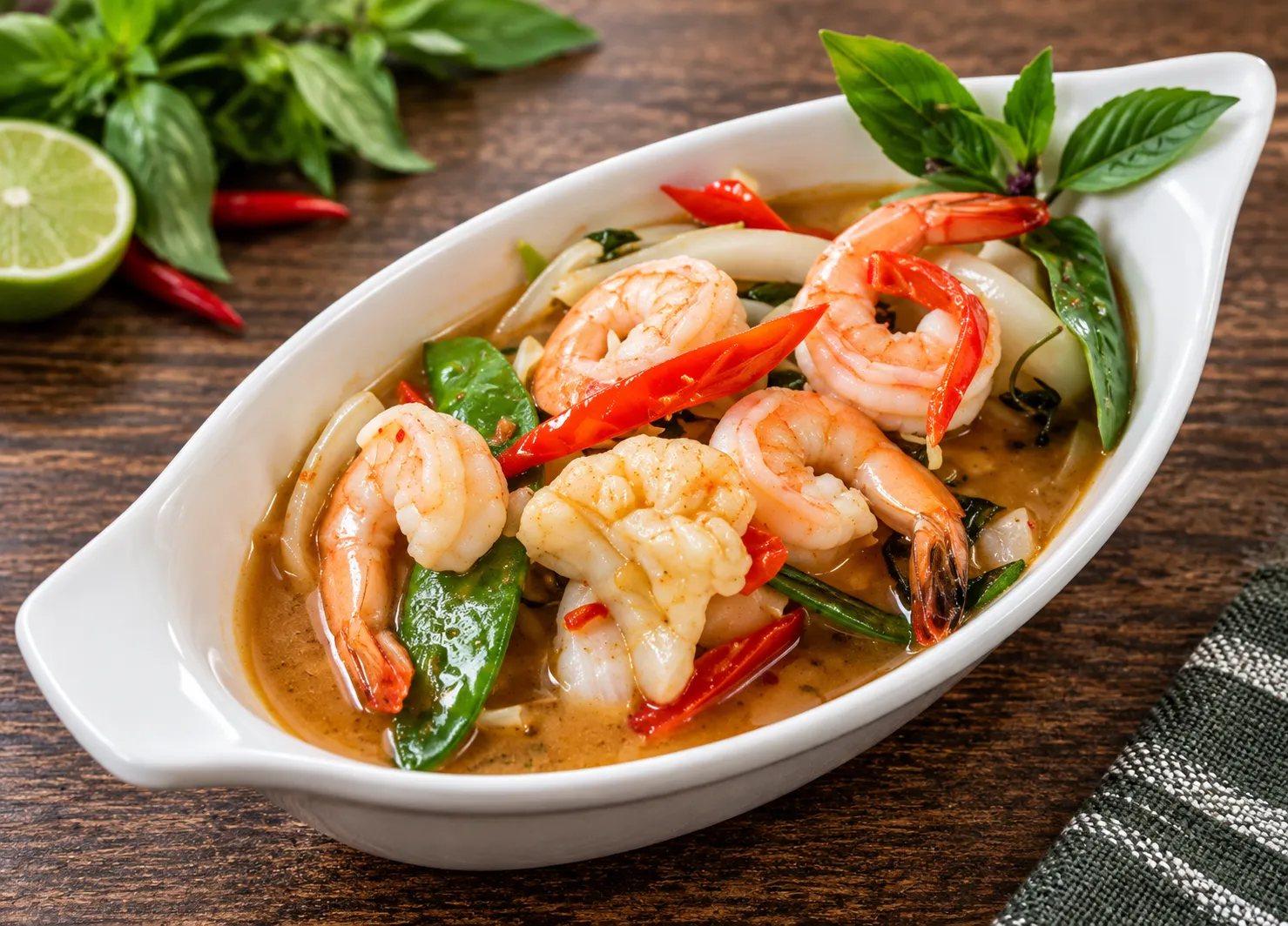 Tamarind prawn in sweet and tangy Thai sauce at Bangkok Thai Restaurant, Winnipeg